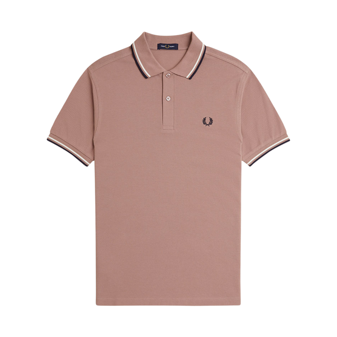 AFPM2513600-Y34 Fred Perry Twin Tipped Fred Perry Shirt Dark Pink/Ecru/Navy