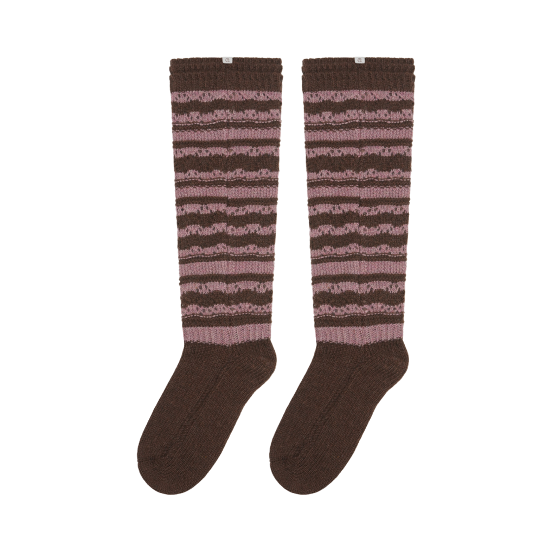 코이세이오 스트라이프 모리 니삭스 브라운(COYSEIO Striped Mori Knee Socks Brown)