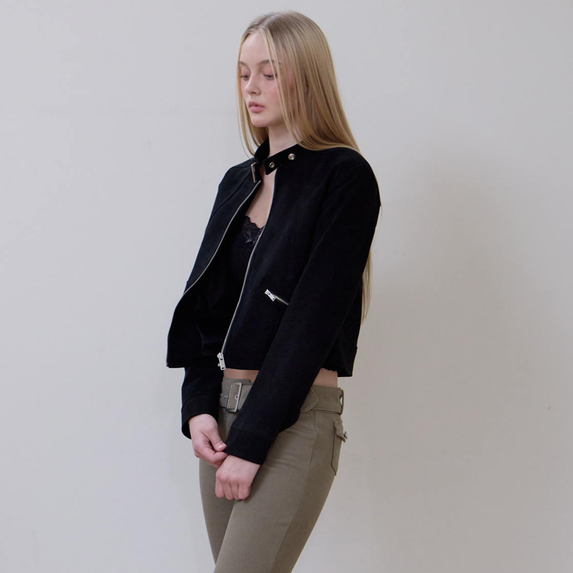 로제프란츠 스웨이드 레이서 자켓 [블랙](Rosefrantz Suede Racer Jacket [Black]) - 3
