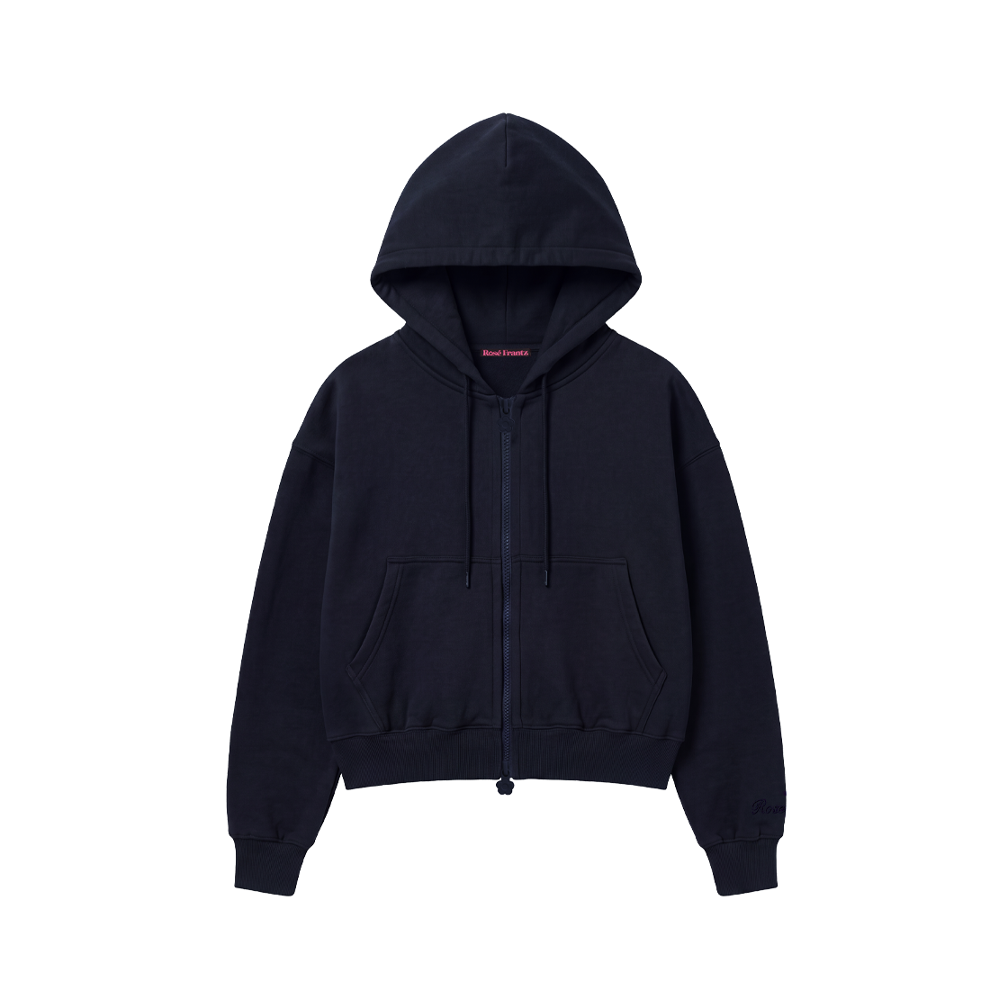 로제프란츠 로즈 자수 후드 집업 [네이비](Rosefrantz Rose Embroidery Hood Zip-up [Navy])
