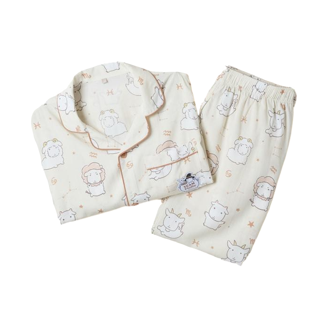 SPPPG49U07 Spao x Ganadi Long Sleeve Pajama Ivory