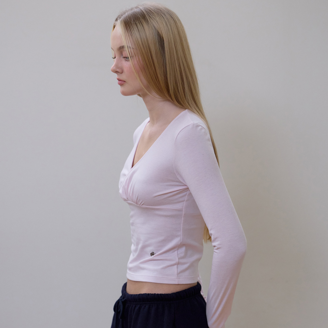 로제프란츠 랩 브이넥 롱스리브 [핑크](Rosefrantz Wrap V-neck Long Sleeve [Pink]) - 6