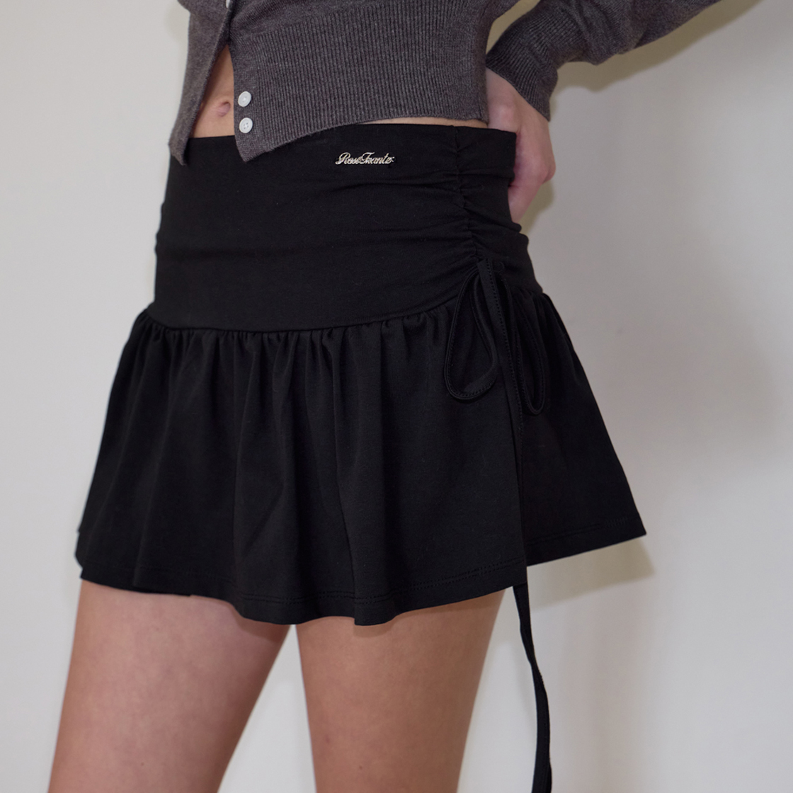 로제프란츠 사이드 셔링 미니 스커트 [블랙](Rosefrantz Side Shirring Mini Skirts [Black]) - 6