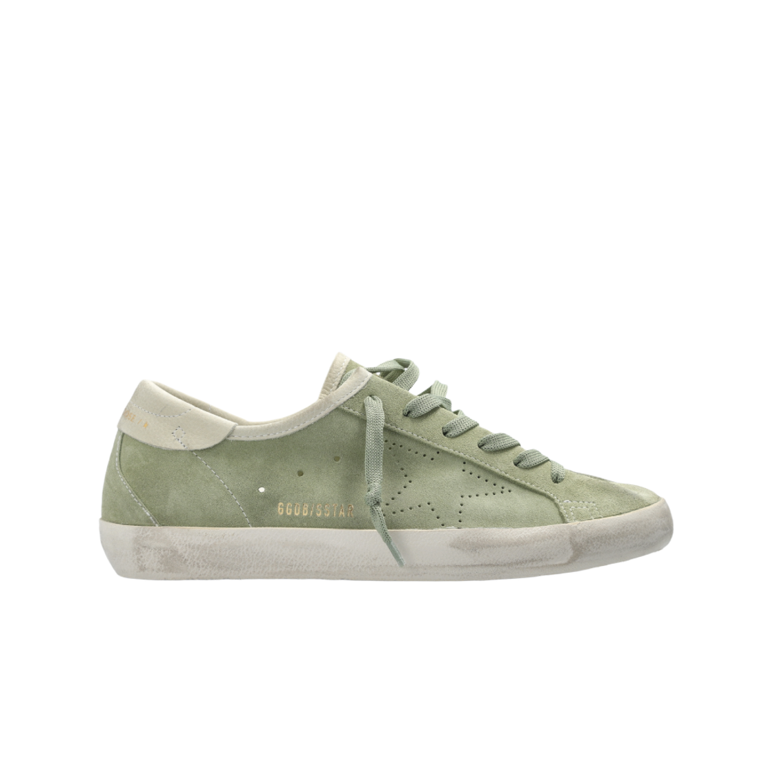 GWF01077-F008600-35989 (W) Golden Goose Superstar Sneakers Sage Green White