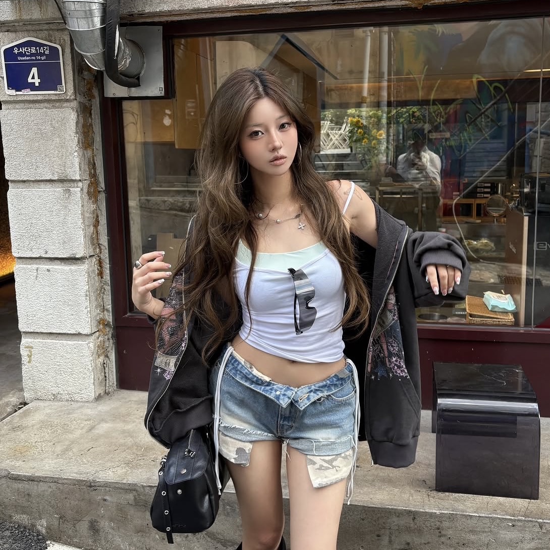 Riomeu Silver Ocean Pear Stick Necklace 착용 스타일 - 2