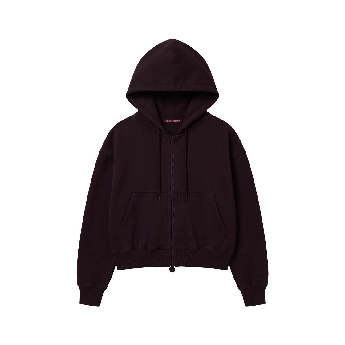 RS26FHZ101BRW Rosefrantz Rose Embroidery Hood Zip-up [Brown]