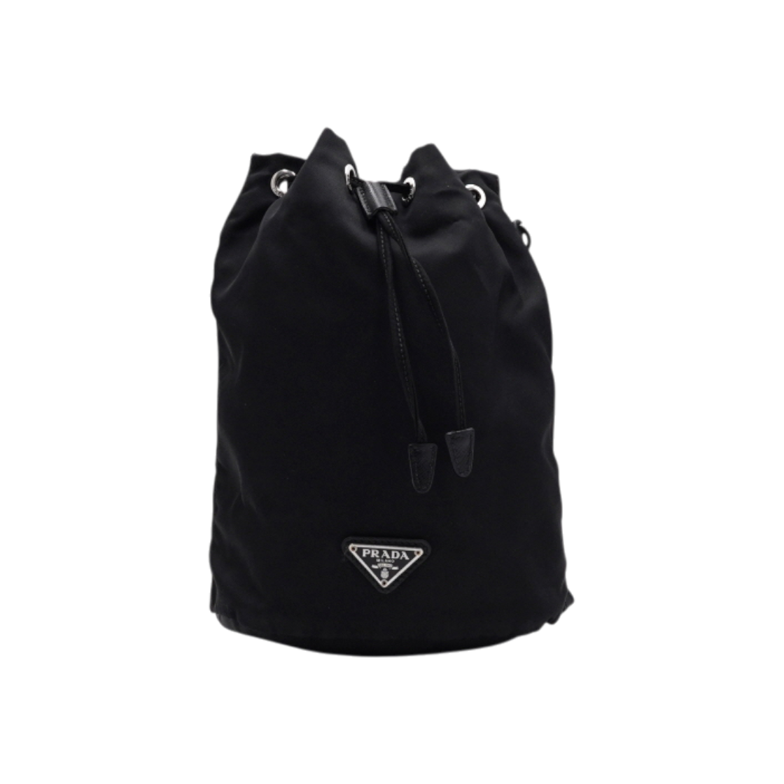 ITP6BLL9IQGU Prada Black Re-Nylon Drawstring Strap Bucket Bag