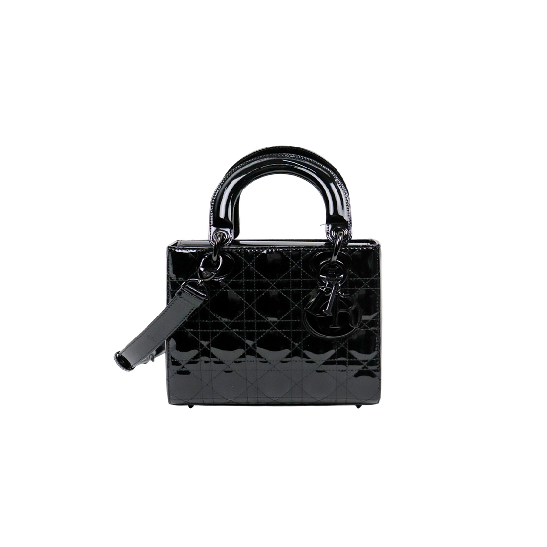 ITVPGSS6JOIN Dior Black Patent Small Lady Bag C-A64125
