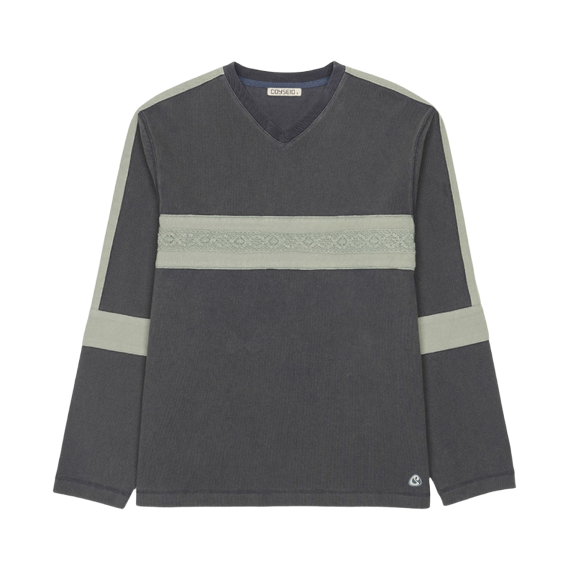 코이세이오 레이스 피케이 롱슬리브 네이비(COYSEIO Lace Pk Long Sleeve Navy)