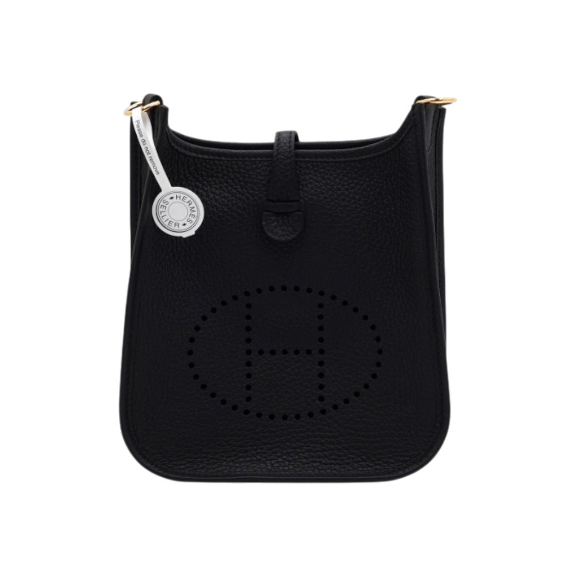 IT5K5PQAIML7 Hermes Evelyne 16 TPM Black Clemence Leather Shoulder Bag