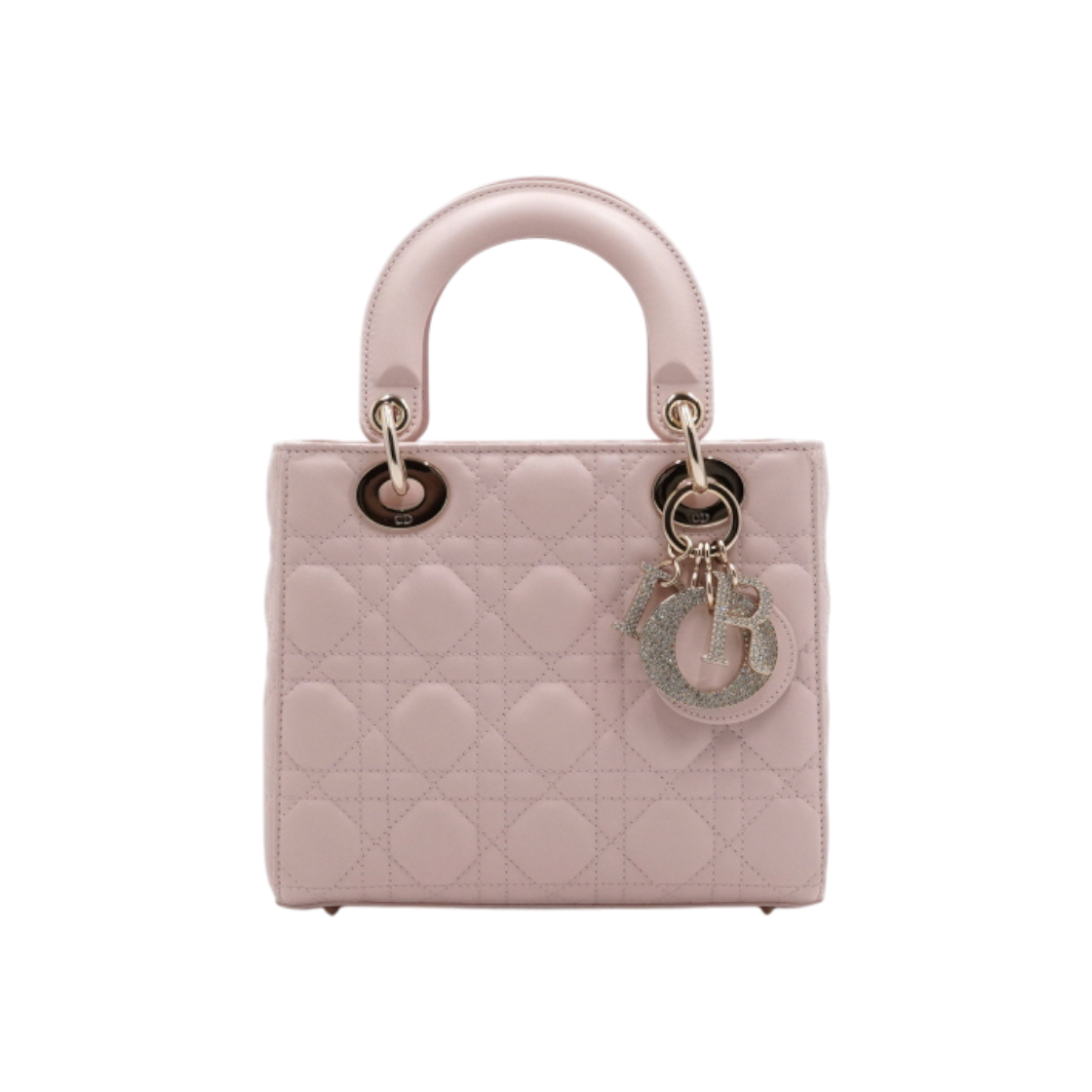 ITGTRMK6KUOQ Dior M0538ONUL Pink Cannage Lambskin Lady Dior Small MY ABC DIOR Tote Bag