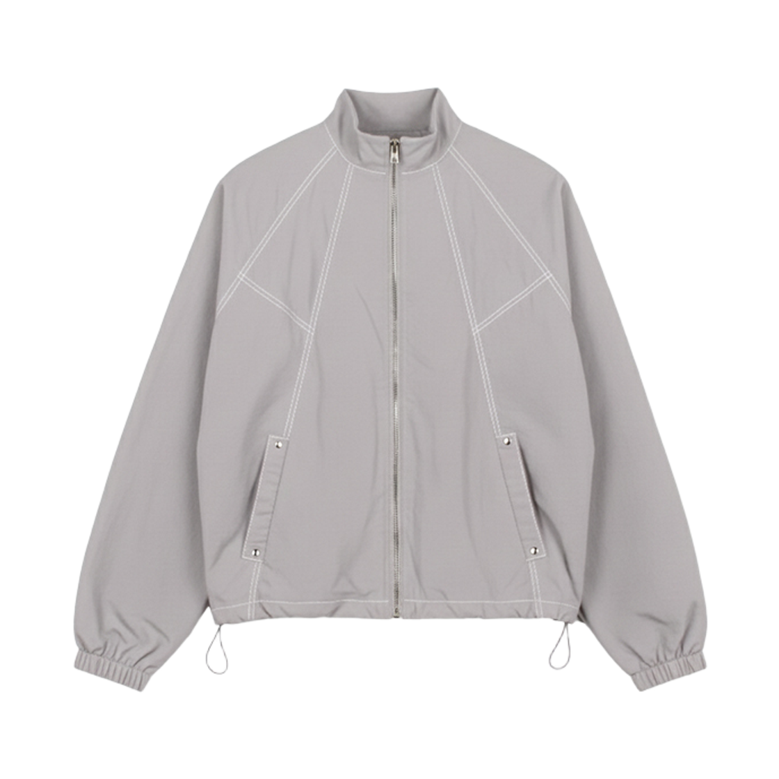 지크립 스티치 스트링 윈드 브레이커 자켓 그레이(GCLIP Stitch String Windbreaker Jacket Gray)