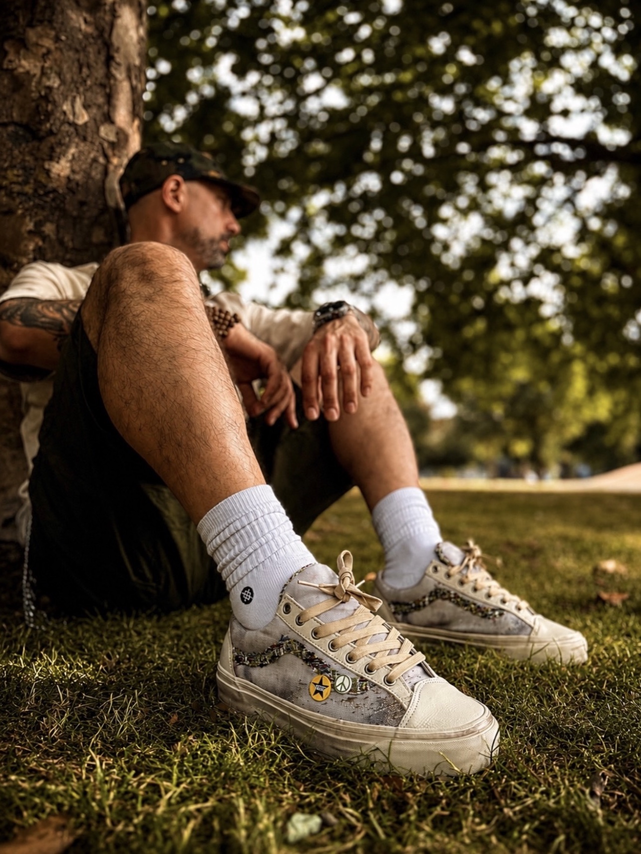 Vans Premium Old Skool 36 LX Souvenir Oatmeal Beige 착용 스타일 - 3
