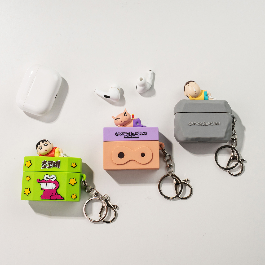애니모어 짱구는못말려 심심해 실리콘 키링 에어팟Pro 3세대 전용 짱구(Animore Crayon Shinchan Silicone Keyring Airpod Pro3Gen Shinchan) - 2