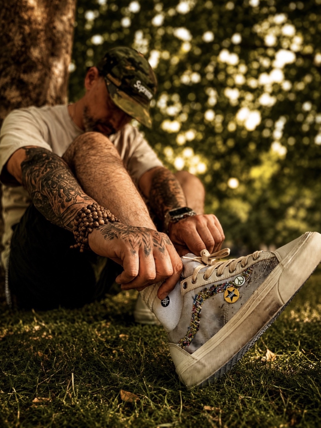 Vans Premium Old Skool 36 LX Souvenir Oatmeal Beige 착용 스타일 - 1