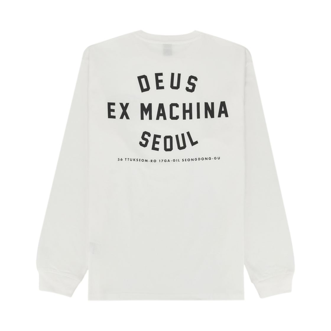 데우스 엑스 마키나 서울 컬리지 어드레스 롱슬리브 티셔츠 화이트(Deus Ex Machina Seoul College Address L/S T-Shirt White)
