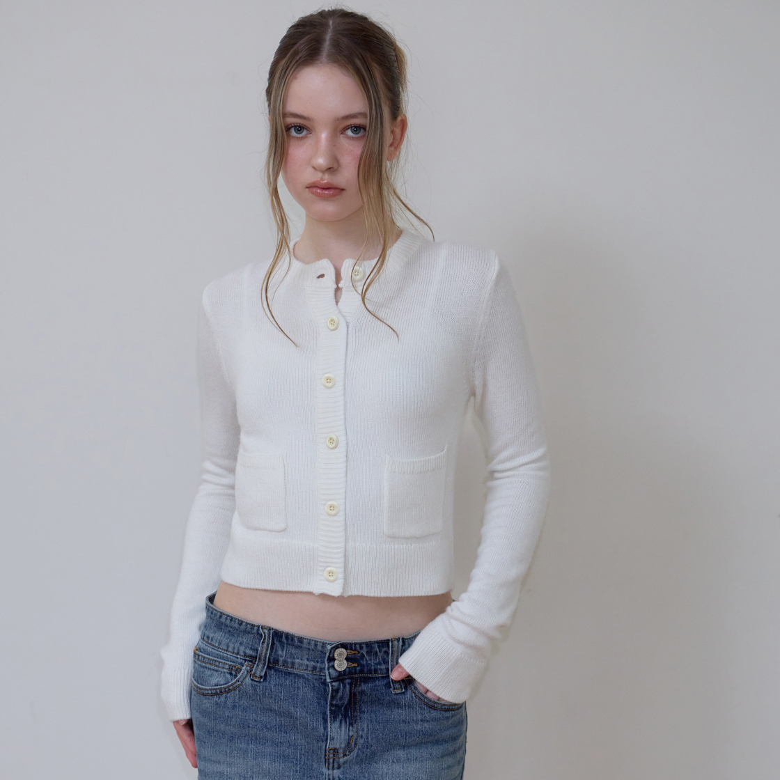 로제프란츠 더블 포켓 가디건 [아이보리](Rosefrantz Double Pocket Cardigan [Ivory]) - 3
