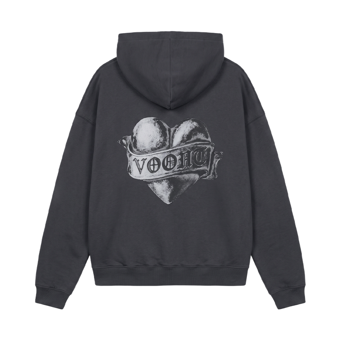 분트 메탈릭 하트 오버핏 후디 차콜(VOONT Metallic Heart Over-Fit Hoodie (CHARCOAL))