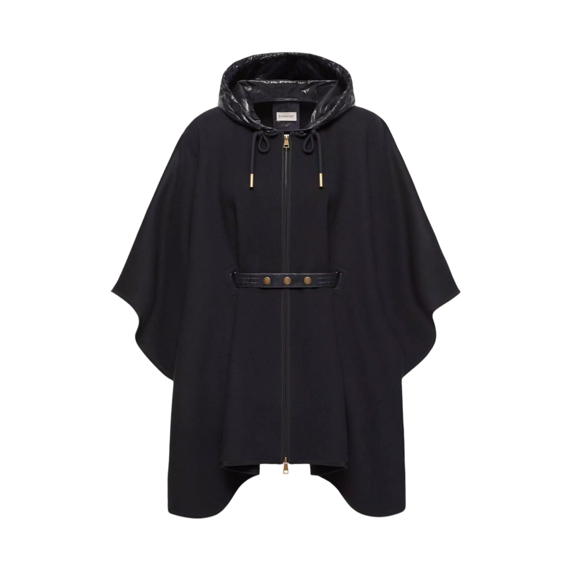 L2-093-3G00019-599DP-778 (W) Moncler Padded Wool Blend Cape Dark Blue - 26FW