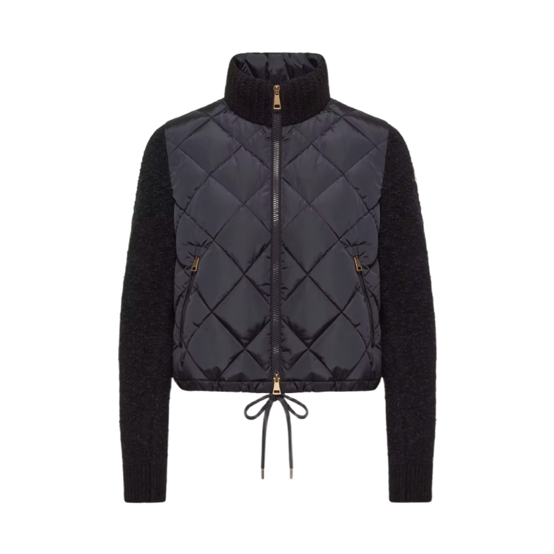 L2-093-9B00007-N0004-742 (W) Moncler Cotton Blend Padded Zip-Up Cardigan Navy Blue - 26FW