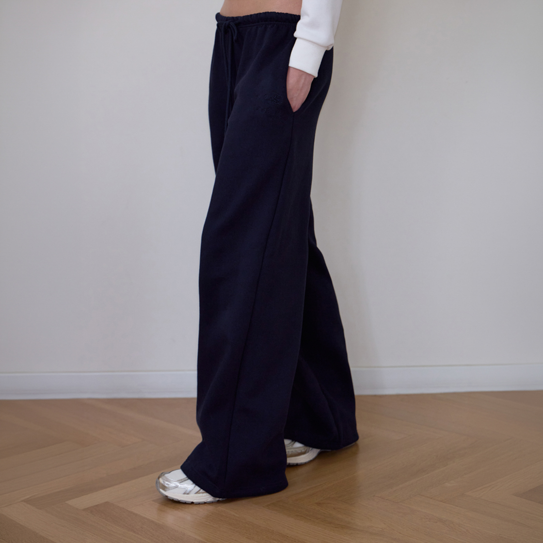 로제프란츠 로즈 자수 와이드 스웨트팬츠 [네이비](Rosefrantz Rose Embroidery Wide Sweatpants [Navy]) - 5