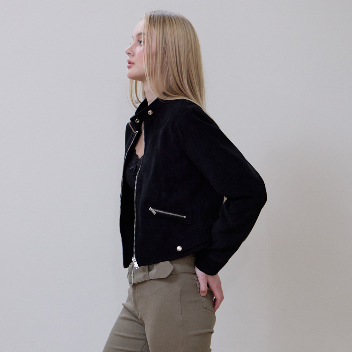 로제프란츠 스웨이드 레이서 자켓 [블랙](Rosefrantz Suede Racer Jacket [Black]) - 4