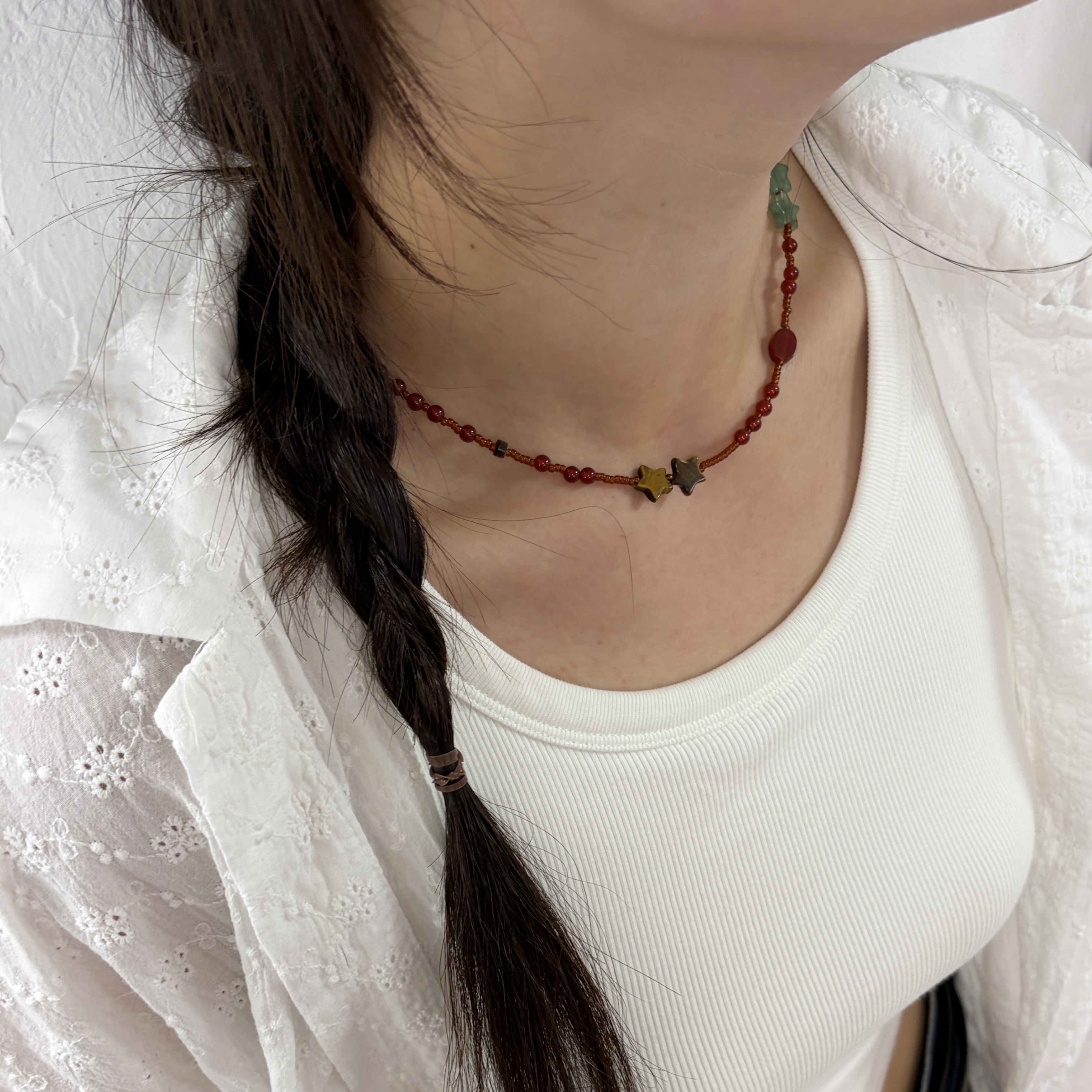 Riomeu Mahogany Stellance Necklace 착용 스타일 - 2