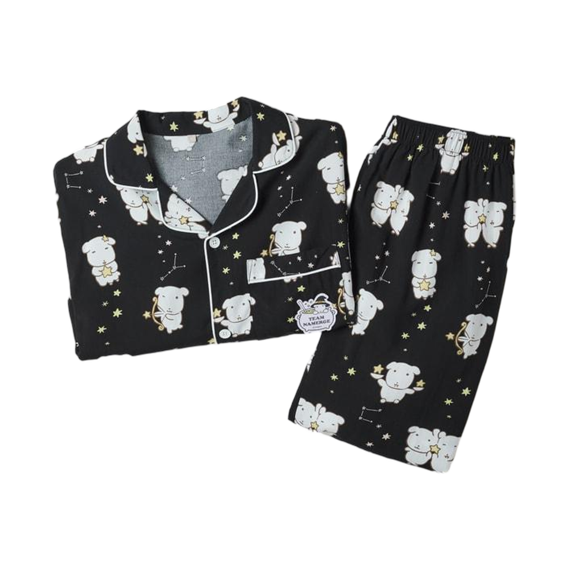 SPPPG49U07 Spao x Ganadi Long Sleeve Pajama Black