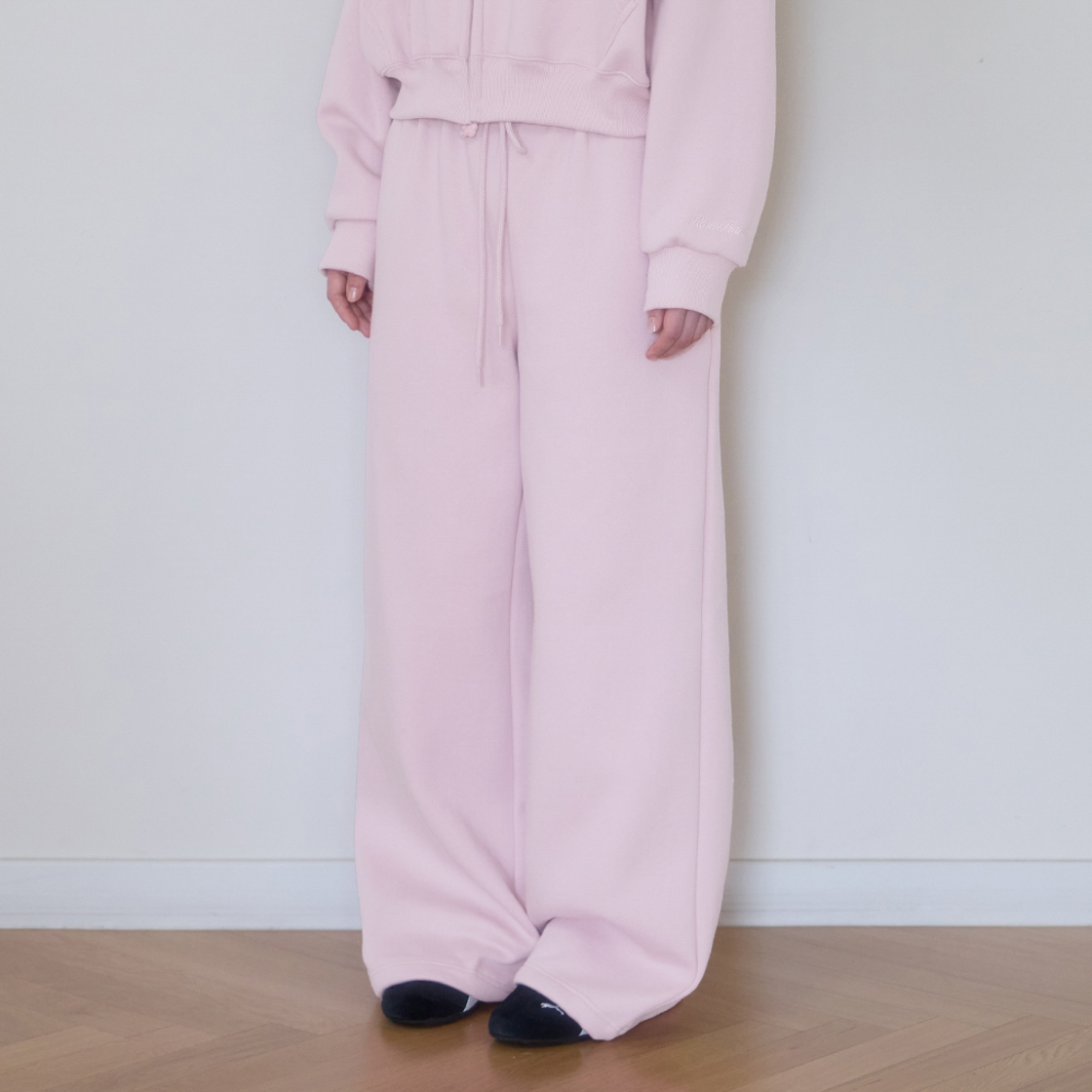 로제프란츠 로즈 자수 와이드 스웨트팬츠 [핑크](Rosefrantz Rose Embroidery Wide Sweatpants [Pink]) - 5