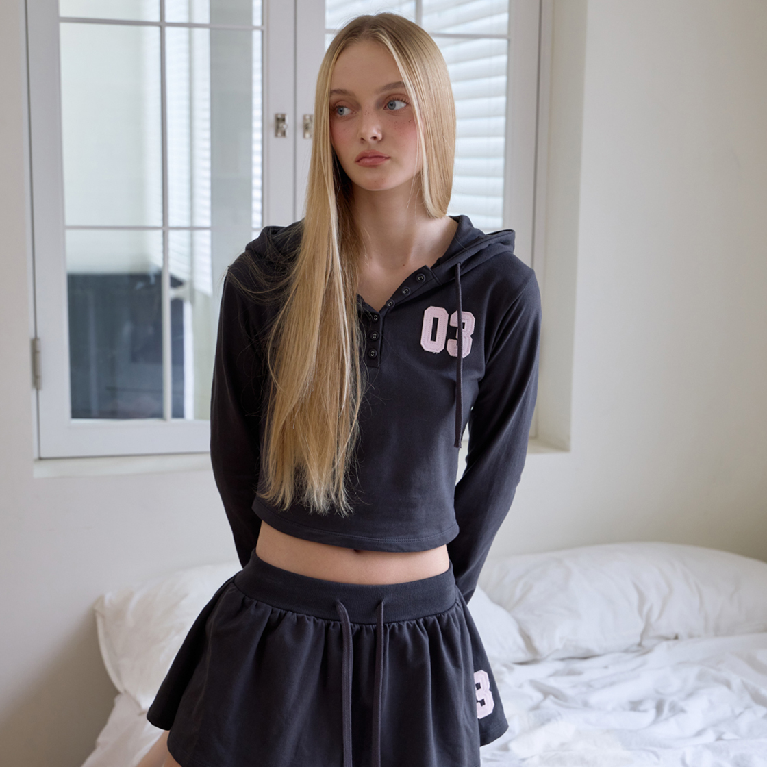 로제프란츠 패치워크 슬림 후드 롱스리브 [차콜](Rosefrantz Patchwork Slim Hood Long Sleeve [Charcoal]) - 5