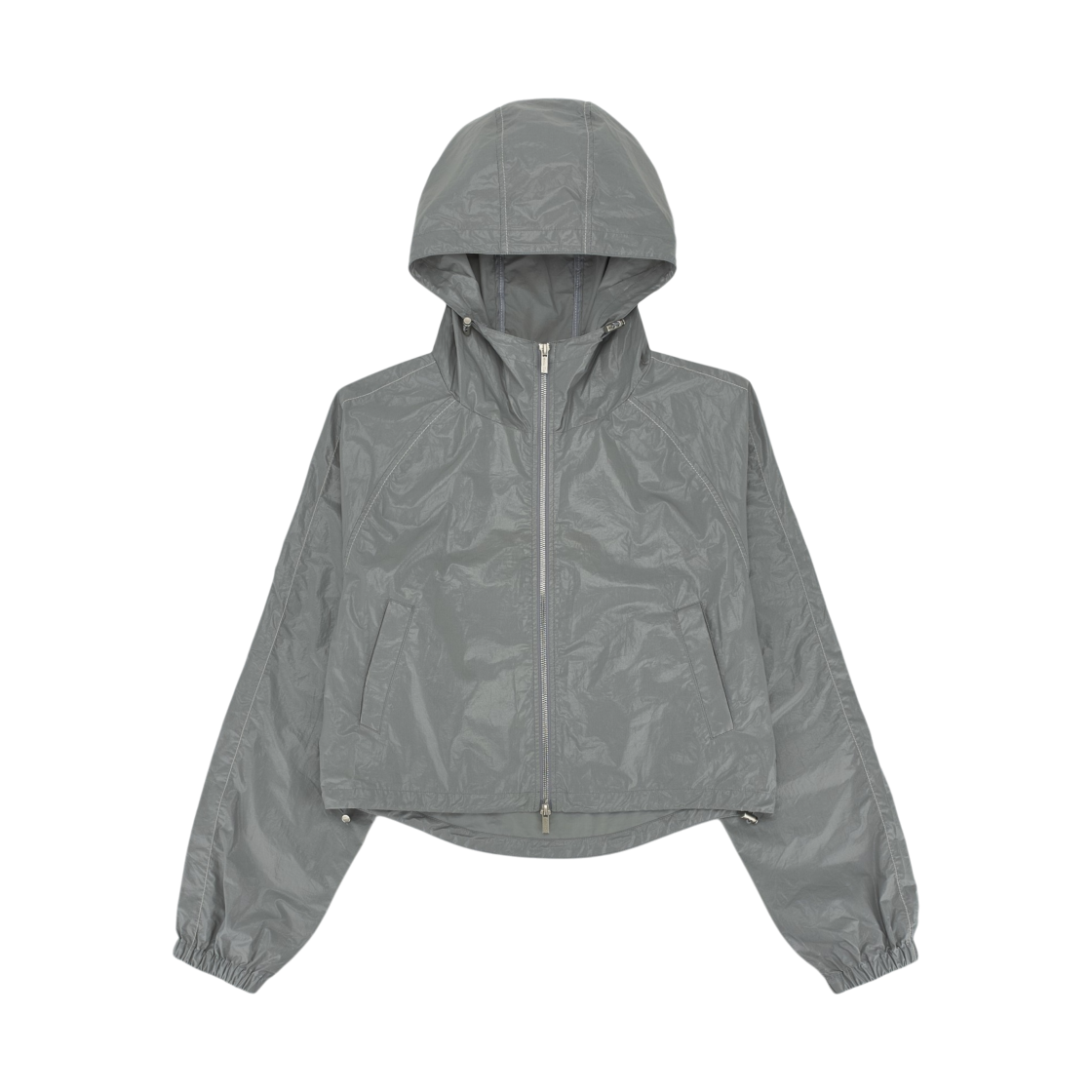 MK2600JP039VDG (W) Matin Kim Matin Crop Hoody Coating Jumper In Dark Grey