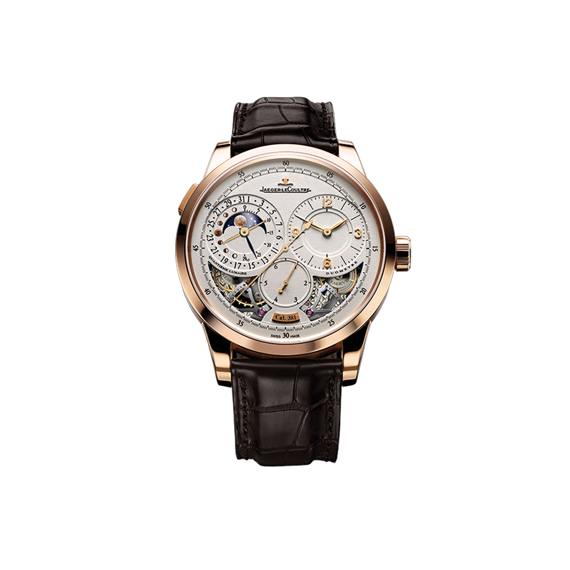 ITP8EURMTJO4 Jaeger Lecoultre Duometre Quantième Lunaire 42-Q6042520 Silver Gray Arabic + Bar No. 8047
