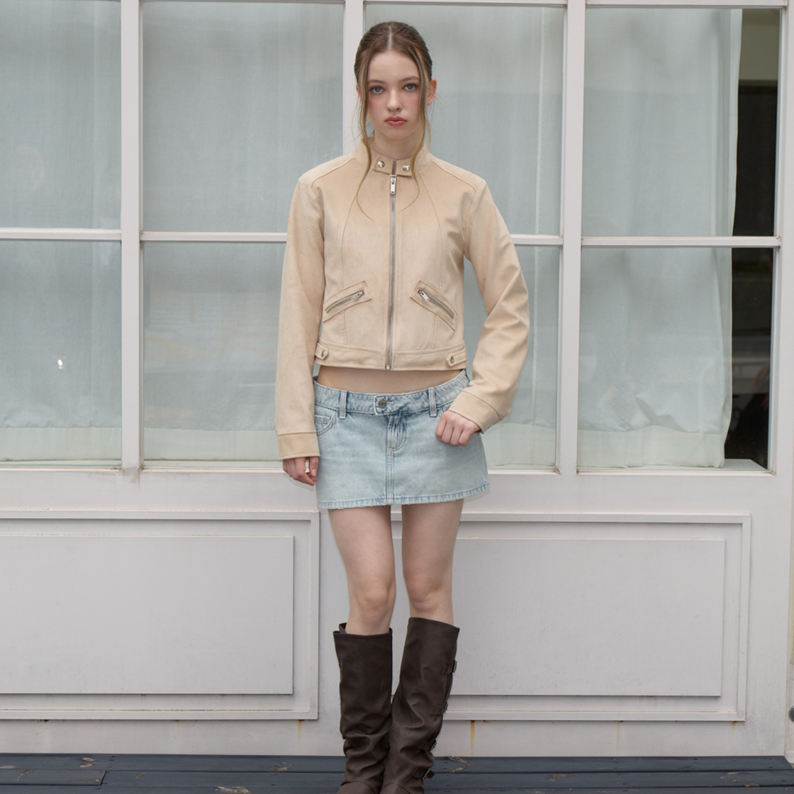 로제프란츠 스웨이드 레이서 자켓 [베이지](Rosefrantz Suede Racer Jacket [Beige]) - 2