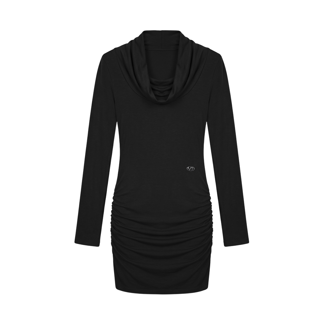 분트 드레이프 후드 미니 드레스 블랙(VOONT Drape Hood Mini Dress (BLACK))