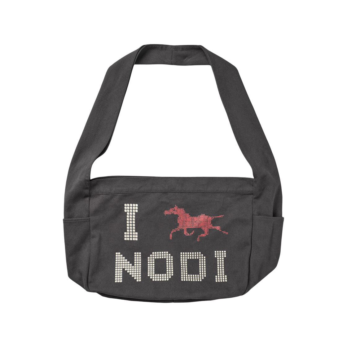 노디 시스템 에러 홀스 코튼 크로스백 차콜(NODI System Error Horse Cotton Cross Bag charcoal)