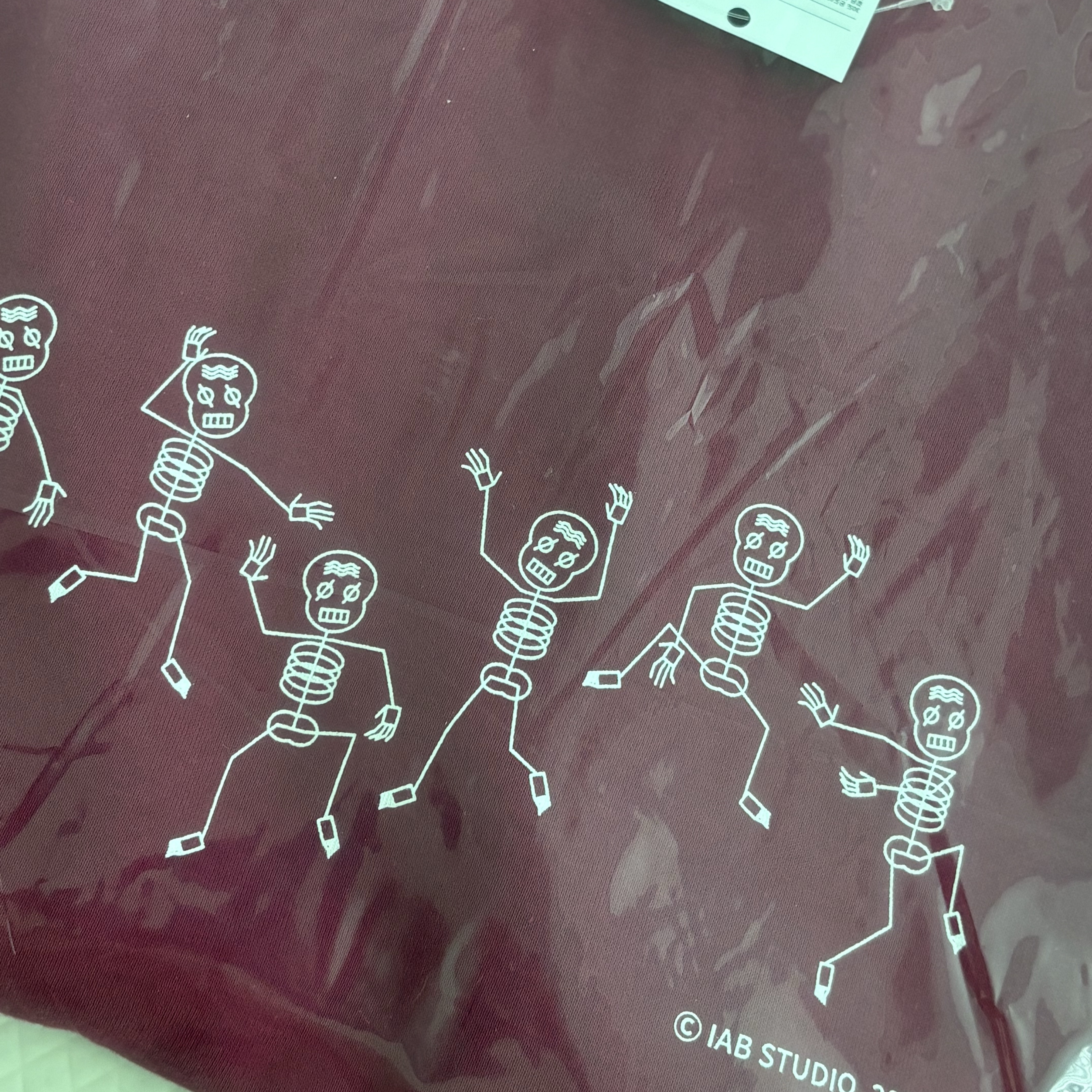 IAB Studio Dancing Bone T-Shirt Burgundy 착용 스타일