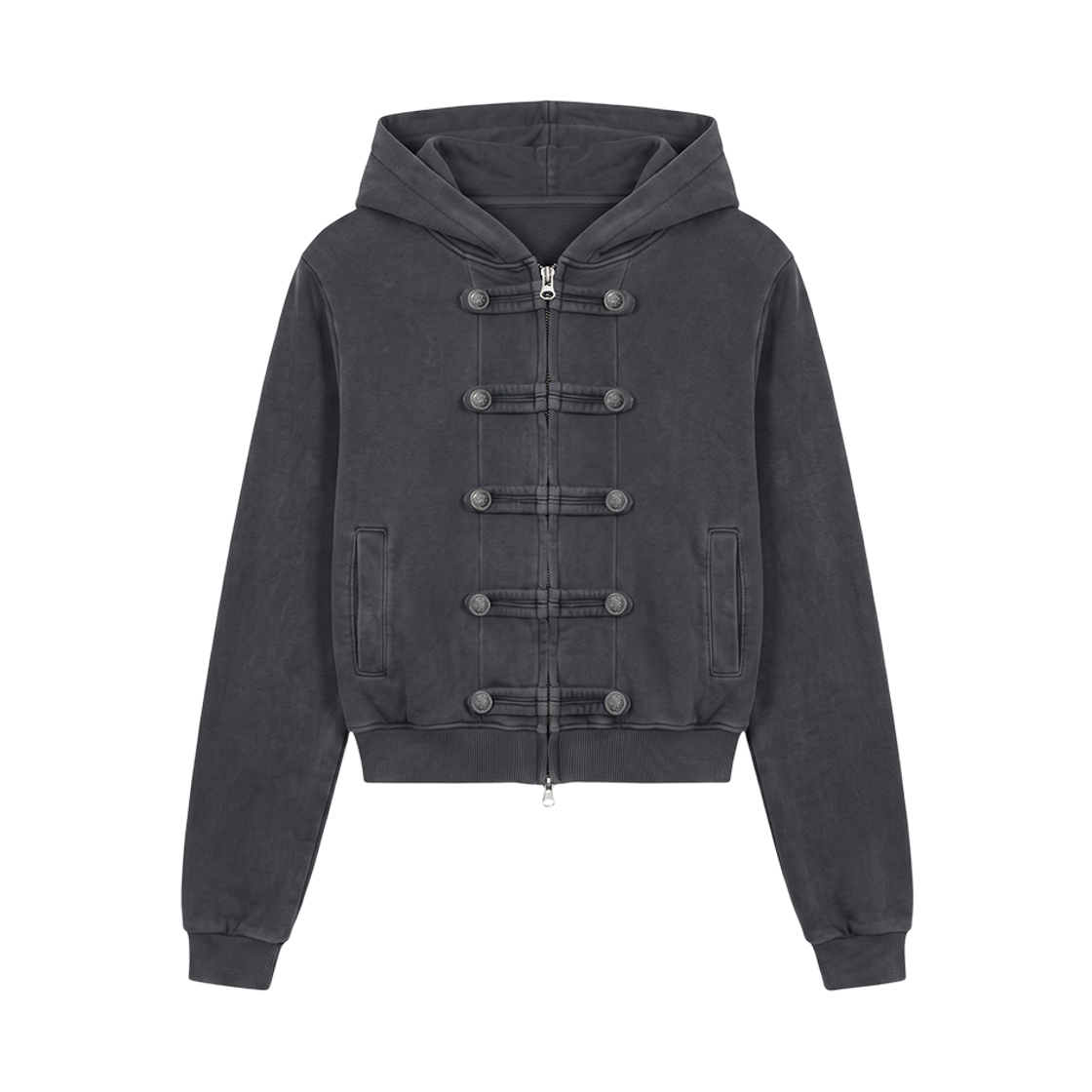 분트 나폴레오닉 루프 후드 집업 차콜(VOONT Napoleonic Loop Hood Zip-Up (CHARCOAL))