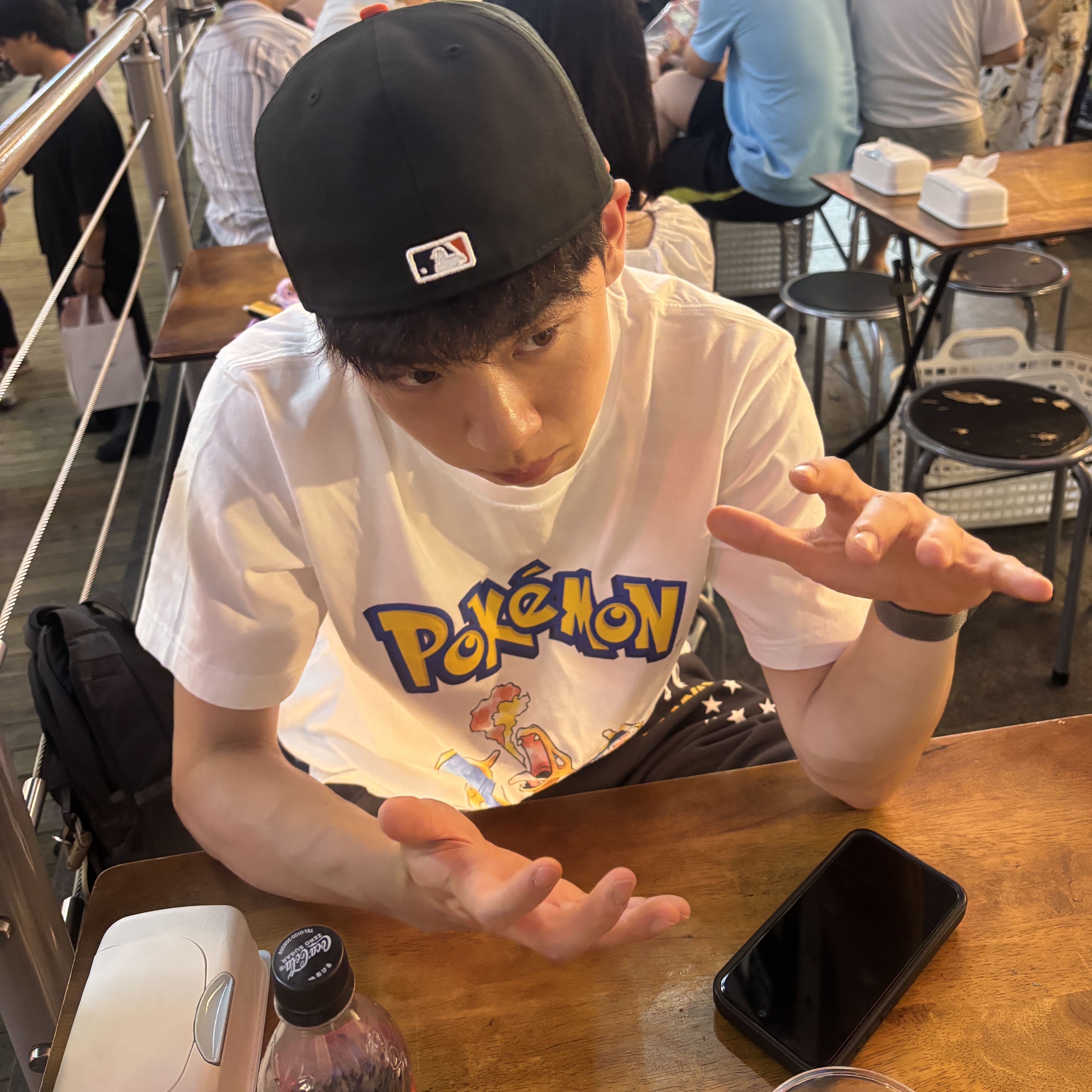 Uniqlo UT x Pokemon Graphic T-Shirt 1A White, The North Face Borealis Mini Backpack Black 착용 스타일