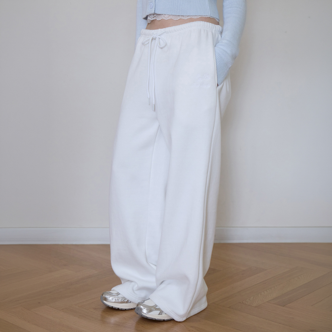 로제프란츠 로즈 자수 와이드 스웨트팬츠 [아이보리](Rosefrantz Rose Embroidery Wide Sweatpants [Ivory]) - 3