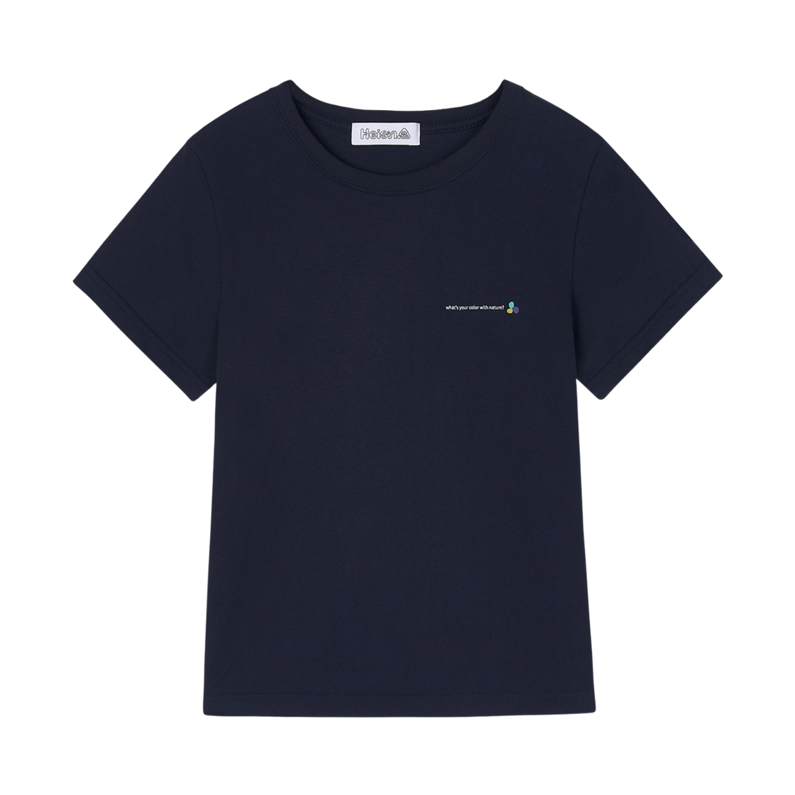 HIS26SS002TDNAV Heisan Mini Slogan T-shirt - Deep Navy
