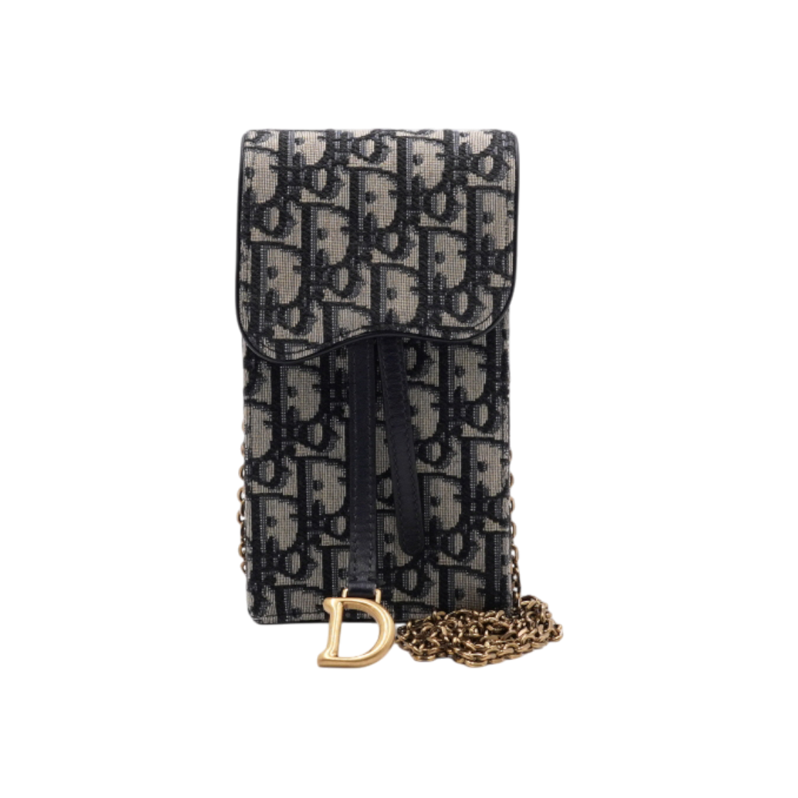 IT3WTFC5AHQ5 Dior Oblique Saddle Mini Vertical Pouch Chain Crossbody Bag