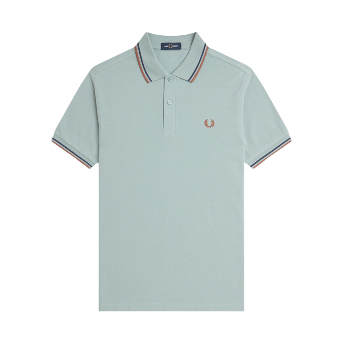 AFPM2513600-Y26 Fred Perry Twin Tipped Fred Perry Shirt Silver Blue/Tennis Blue/Cinnamon