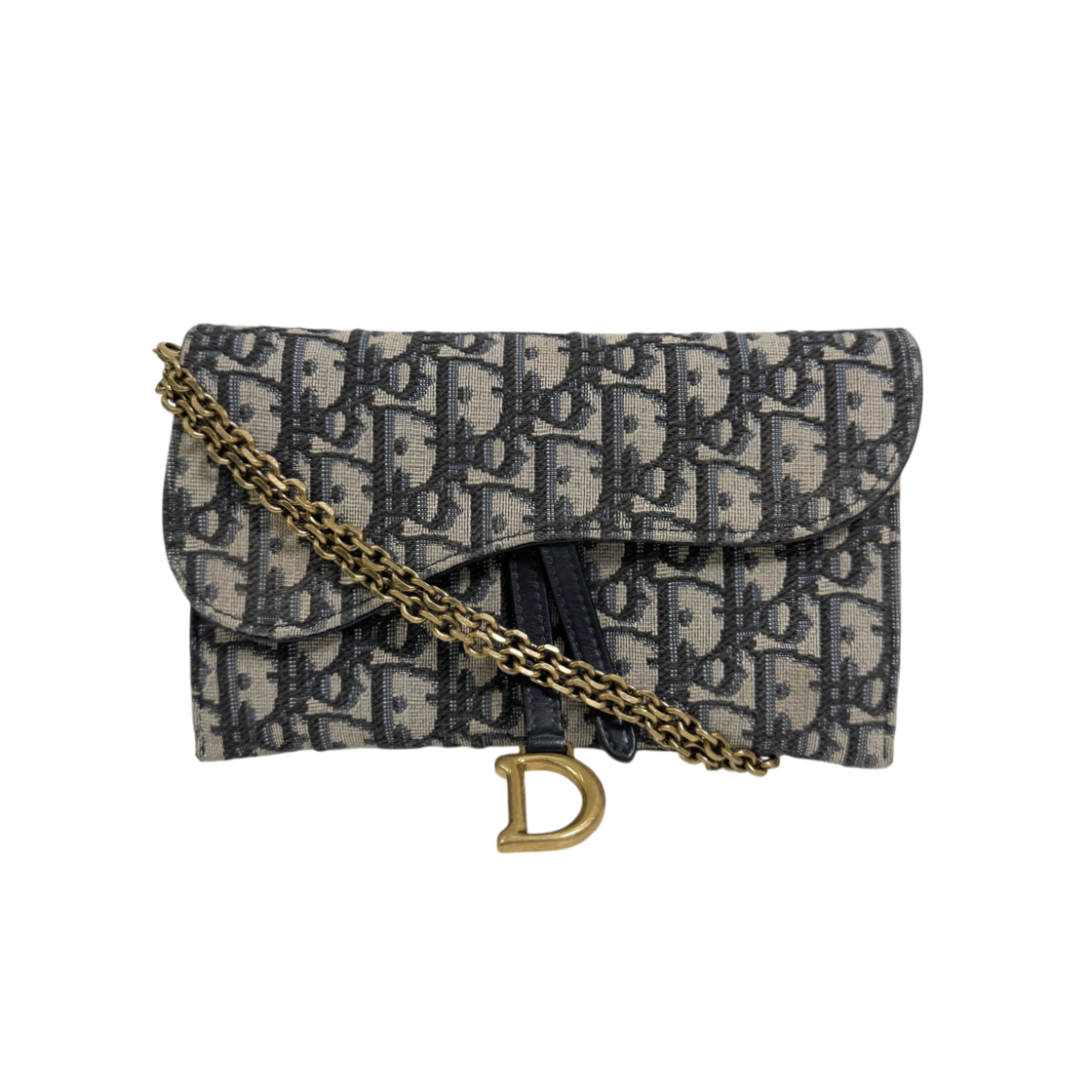 ITG2DWPDVPW4 Dior Oblique Saddle WOC Chain Wallet Crossbody Bag S5614CTZQ