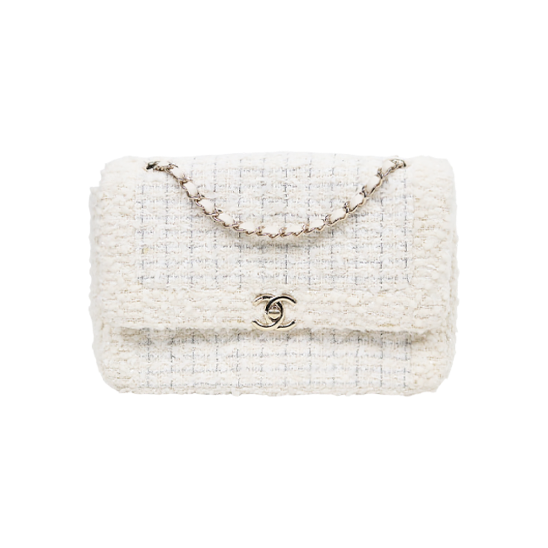 샤넬 화이트 트위드 CC 플랩 체인 숄더백 A-A64317(Chanel White Tweed CC Flap Chain Shoulder Bag A-A64317)