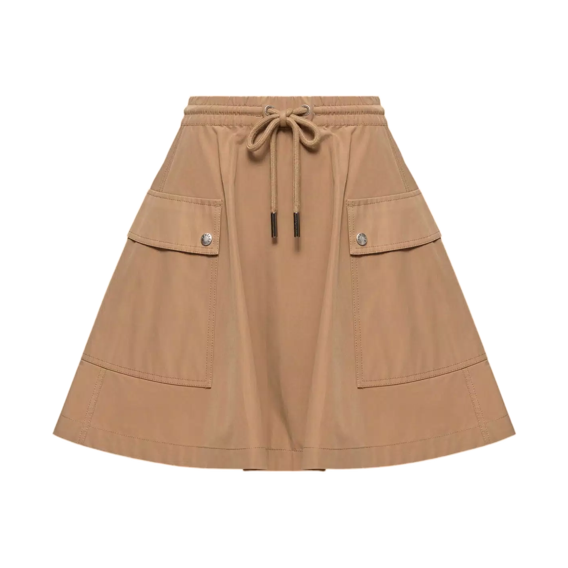 L2-093-2D00024-599MD-24N (W) Moncler Cotton Blend A Line Mini Skirt Camel Beige - 26FW