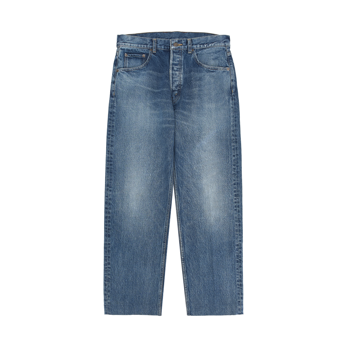 (W) 셀린느 보이프렌드 진 001 코튼 데님 비비안 글래스 패치 브라운드((W) Celine Boyfriend Jeans 001 in Cotton Denim Vivienne Glass Patch Brownd) - 1