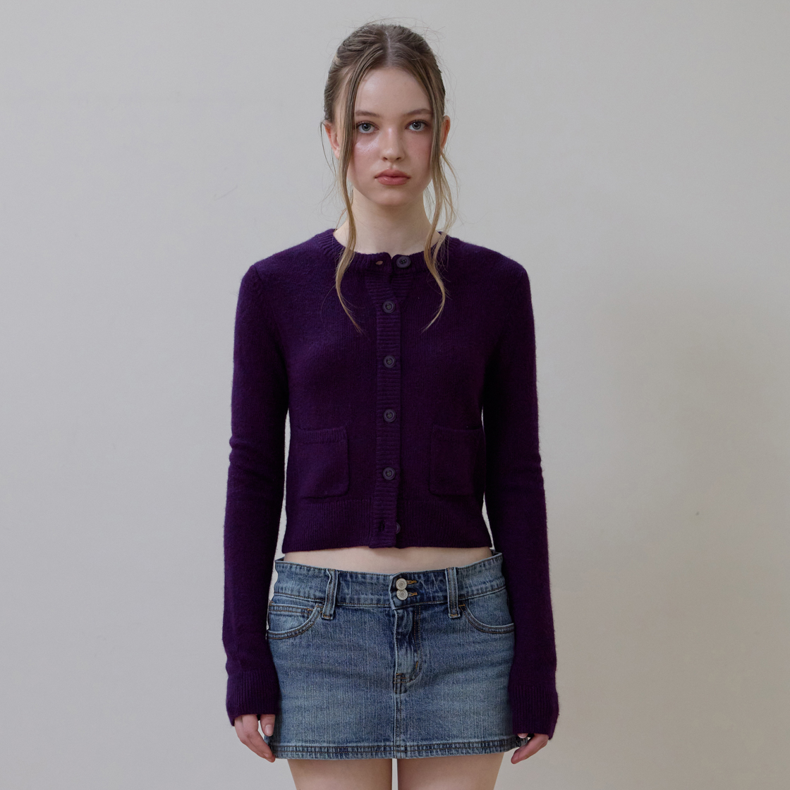로제프란츠 더블 포켓 울 가디건 [퍼플](Rosefrantz Double Pocket Wool Cardigan [Purple]) - 2