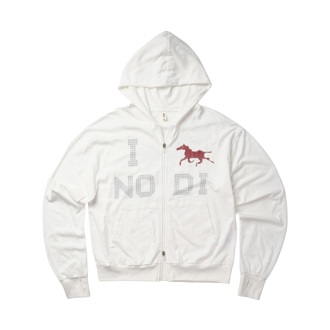 노디 시스템 에러 슬럽 라이트 후드 집업 아이보리(NODI System Error Slub Light Hood zip up ivory)