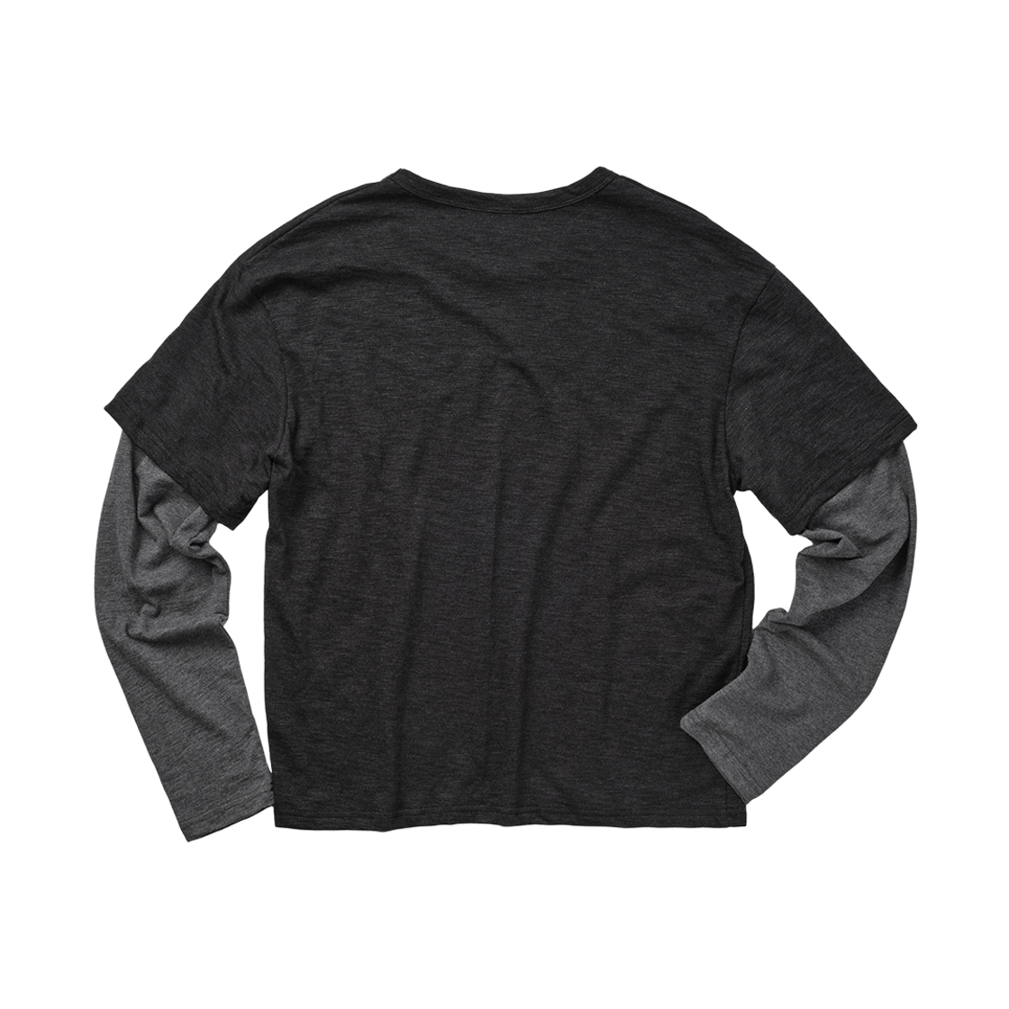 노디 선데이클럽 레이어드 슬럽 롱슬리브 다크 차콜(NODI Sunday Club layered Slub Long sleeve dark charcoal) - 2