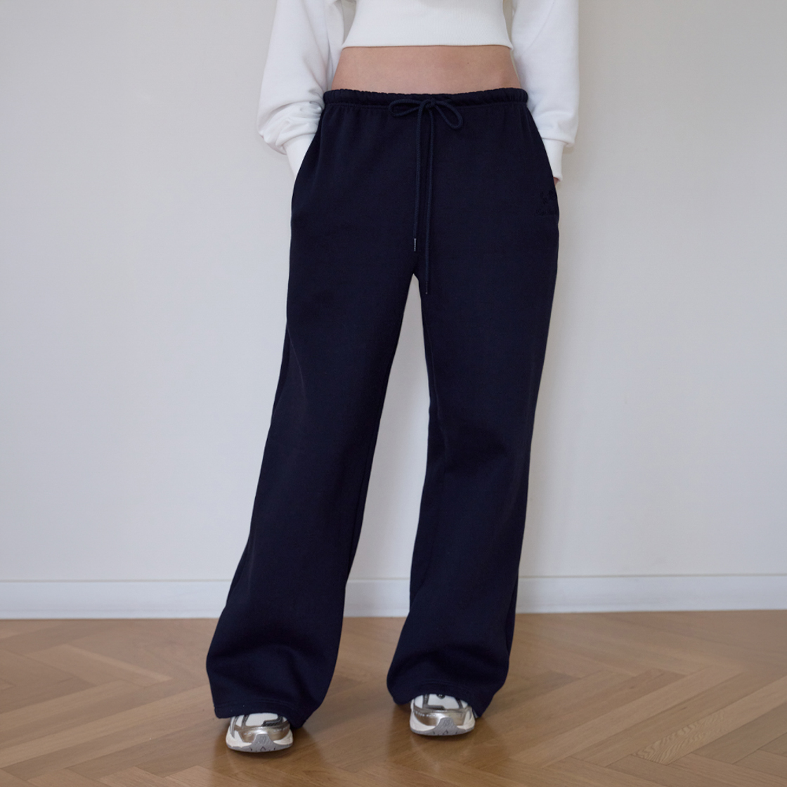 로제프란츠 로즈 자수 와이드 스웨트팬츠 [네이비](Rosefrantz Rose Embroidery Wide Sweatpants [Navy]) - 2
